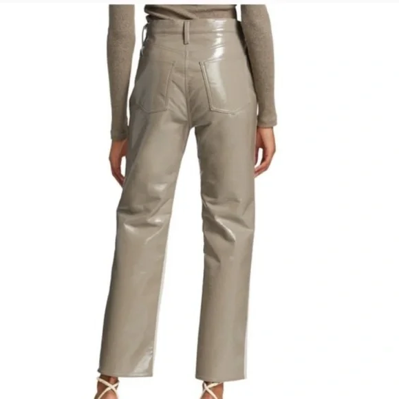 Agolde Two Tone 90s Leather Pants straight leg - Picture 2 of 15